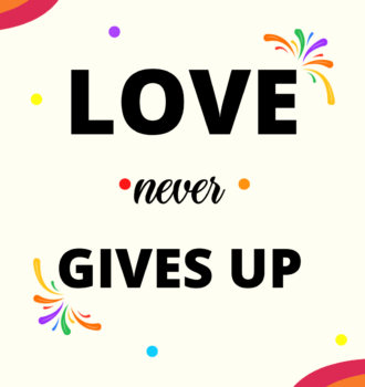 Love never gives up